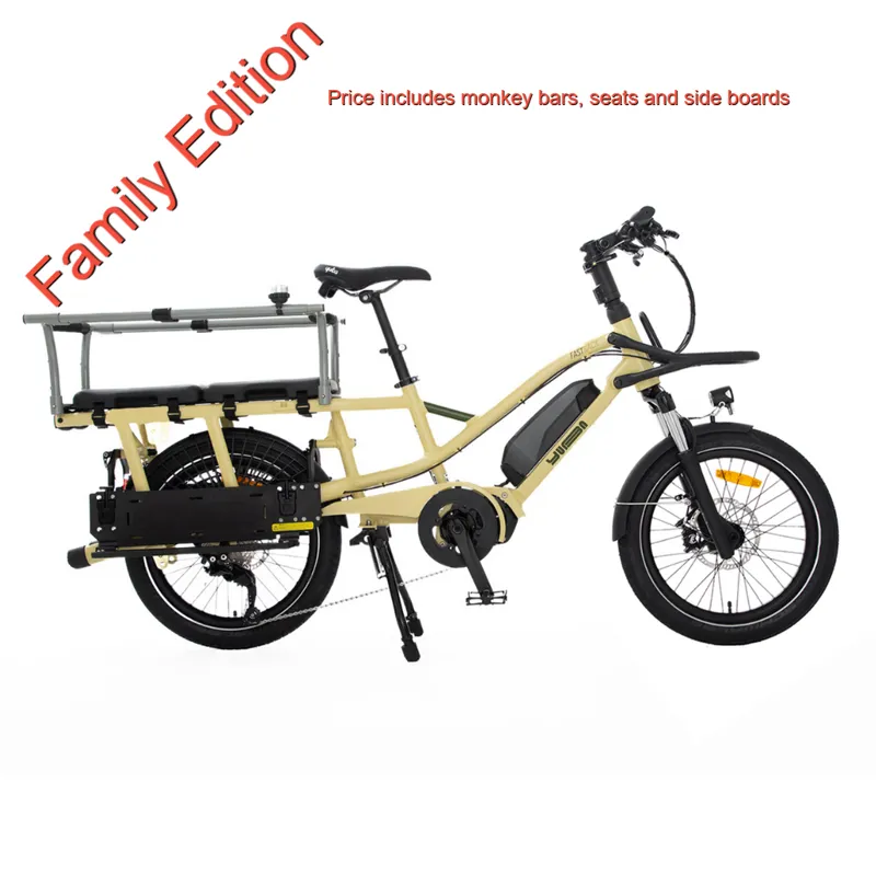 Yuba FastRack Compact Longtail Electric Cargo Bike Latte